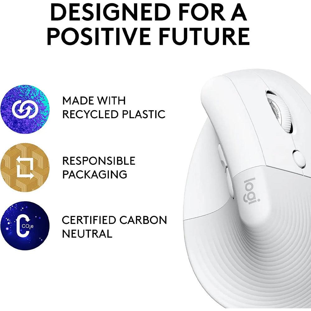 Logitech Lift Vertical Ergonomic Bluetooth Wireless Mouse 4000Dpi - Kimo Store