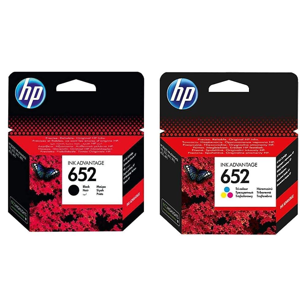 Pack of 2 HP 652 Original Ink Cartridge Set Black & Tri Colour - Kimo Store