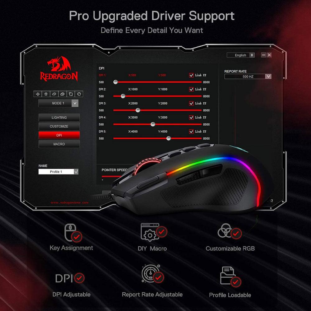 ماوس ريدراجون سلكي RGB جيمنج 8000 نقطة في البوصة Predator