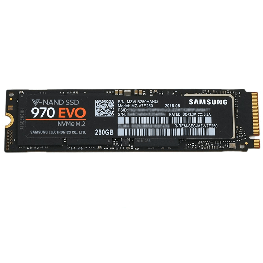 Samsung 970 EVO 250GB NVMe PCIe M.2 SSD (Used) - Kimo Store