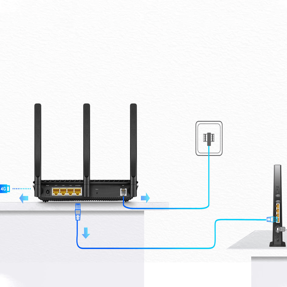 راوتر تي بي لينك 4 منافذ 3 انتينا