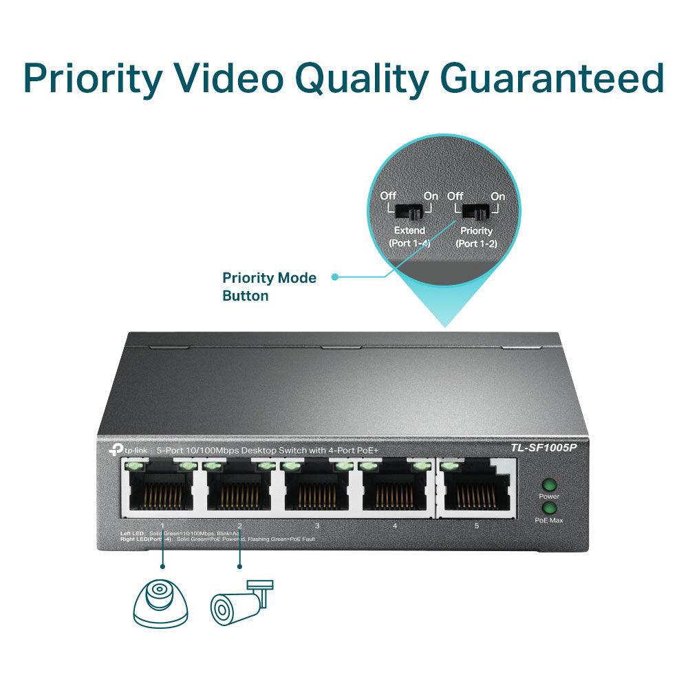 TP-Link TL-SF1005P Unmanaged Desktop PoE Switch 5 Port 10/100Mbps - Kimo Store