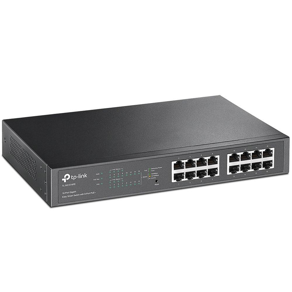 سويتش تي بي لينك  16 منفذ 10/100/1000 ميجابت في ثانية + 8 منفذ PoE+ Easy Smart Rackmount TL-SG1016PE