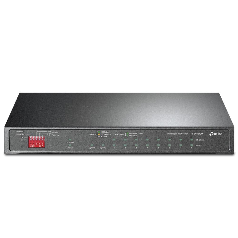 سويتش +POE تي بي لينك 9 منفذ 10/100/1000 ميجابايت في ثانية + 1 منفذ جيجابت كومبو UNMANAGED DESKTOP TL-SG1210MP