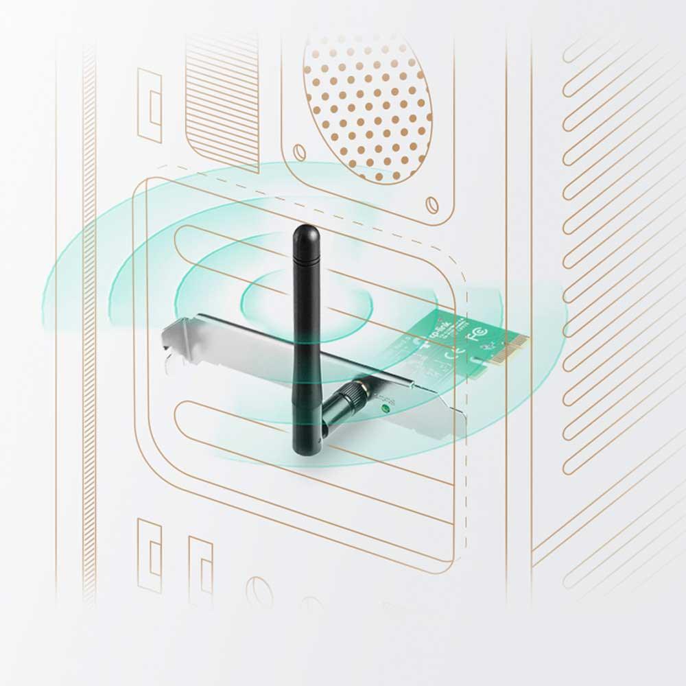 TP-Link TL-WN781ND PCI Express Wireless Lan Card With Antenna 150Mbps - Kimo Store