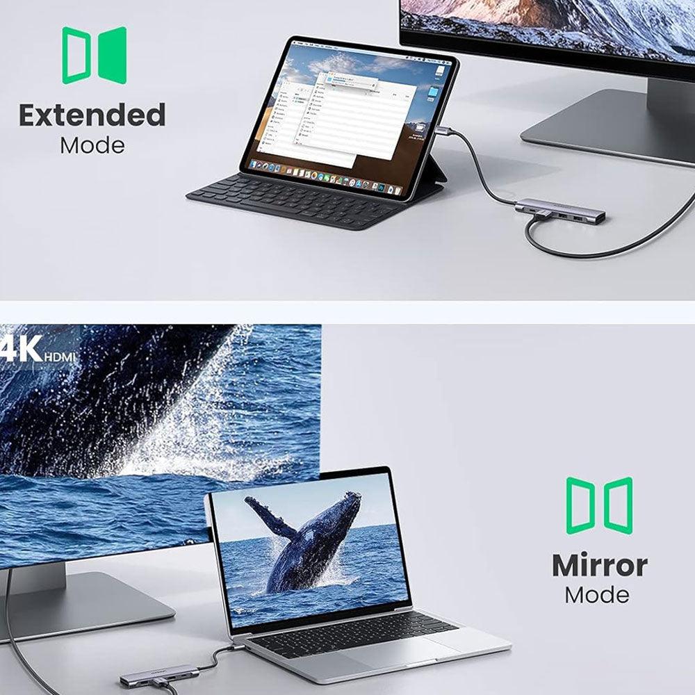 محول تايب سي 6 في 1 يوجرين HDMI+PD Type-C+2USB