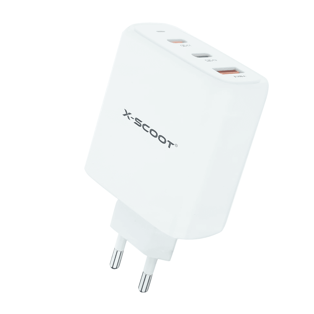 X-Scoot CH-234 Wall Charger 2x PD Type-C + USB 65W Fast Charging