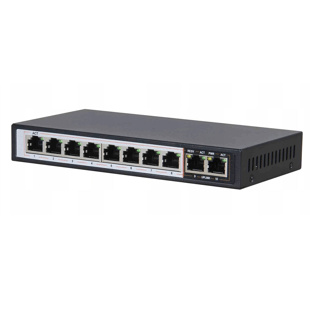 Switch D-Link POE DGS-F1010P-E 8 Port 10/100/1000Mbps + 2 Port 10/100/1000Mbps UPlink Unmanaged Desktop