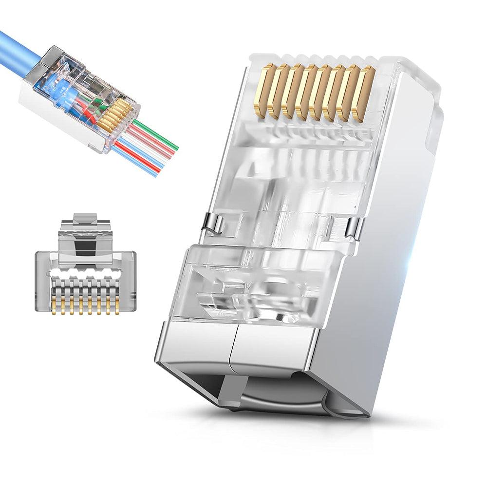 آر جي 45 رووت معدن Cat6 Passthrough (100 قطعة)