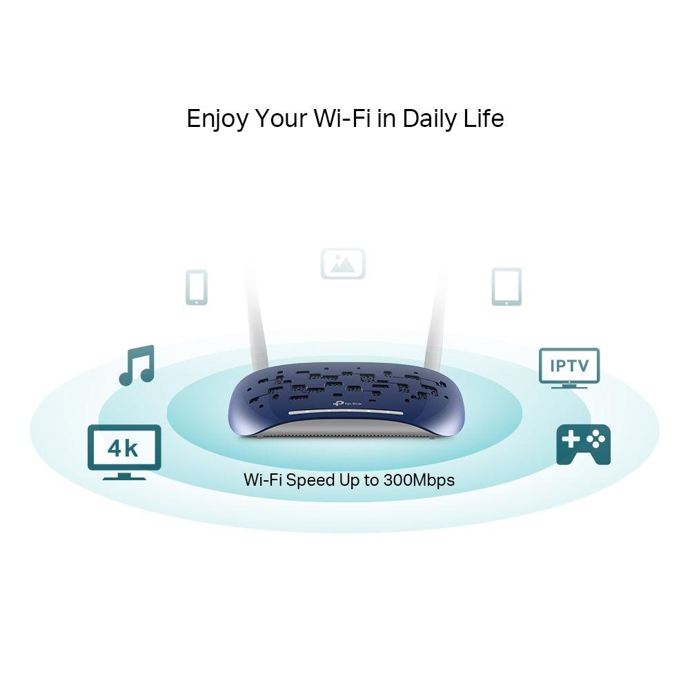 Router TP-Link VDSL/ADSL TD-W9960 4 Port 2 Antenna 300Mbps - kimostore.net