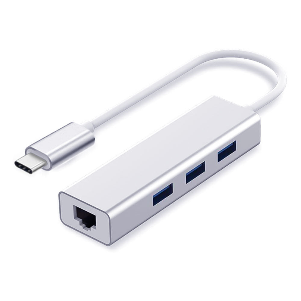 2B CV568 Type-C To USB HUB Converter 3 Ports With Ethernet