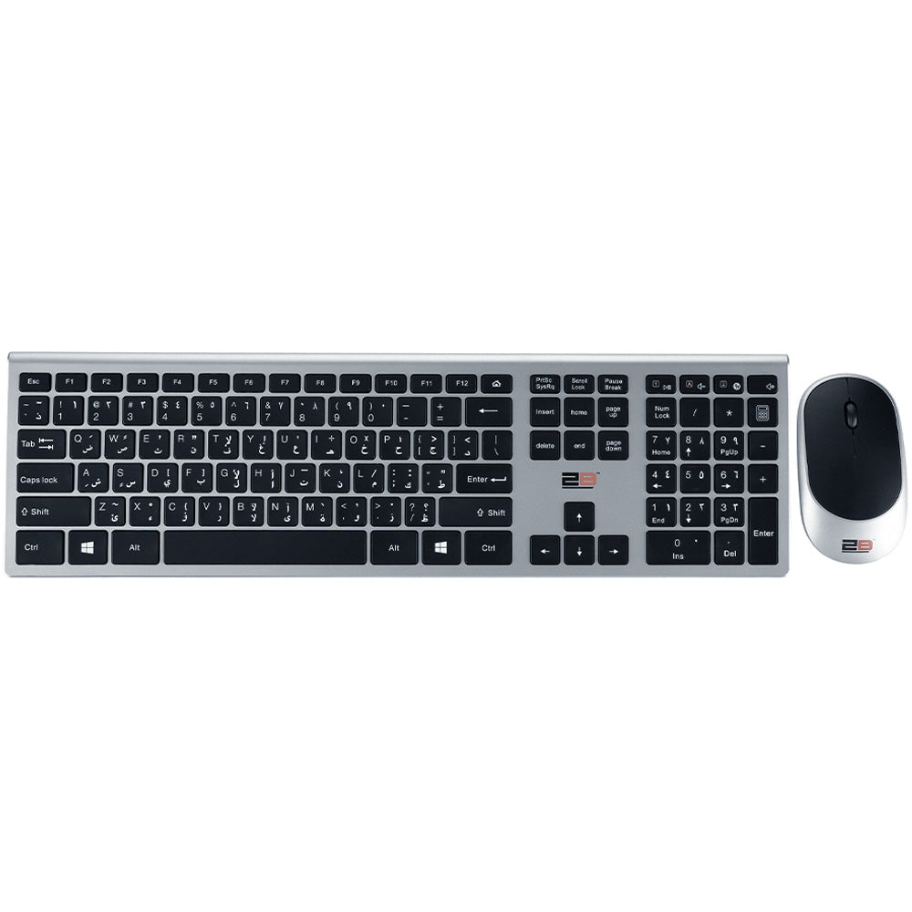 2B KB306 Wireless Keyboard + Mouse Combo English & Arabic