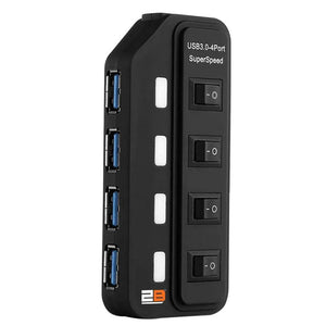 2B US318 USB 3.0 HUB 4 Ports + 4 Switches