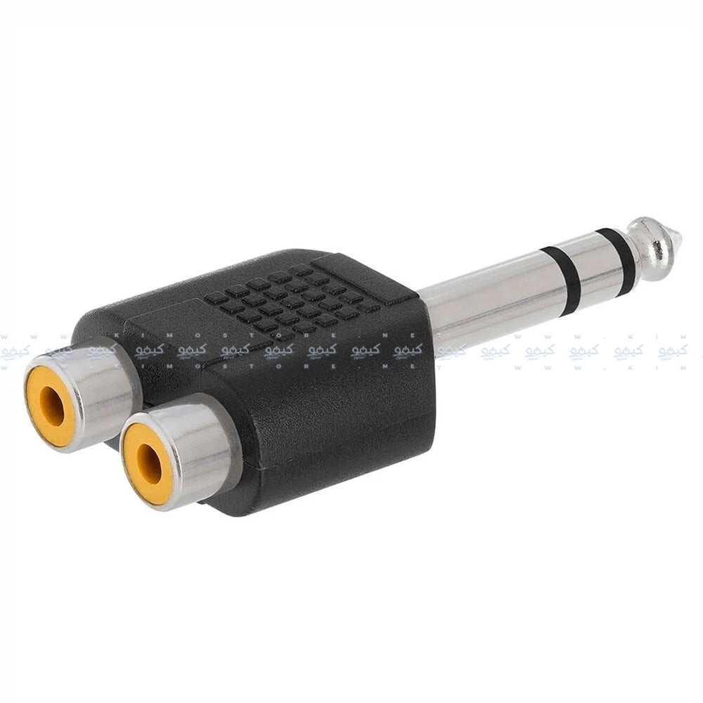 2x RCA Female To 6.35mm Audio Converter