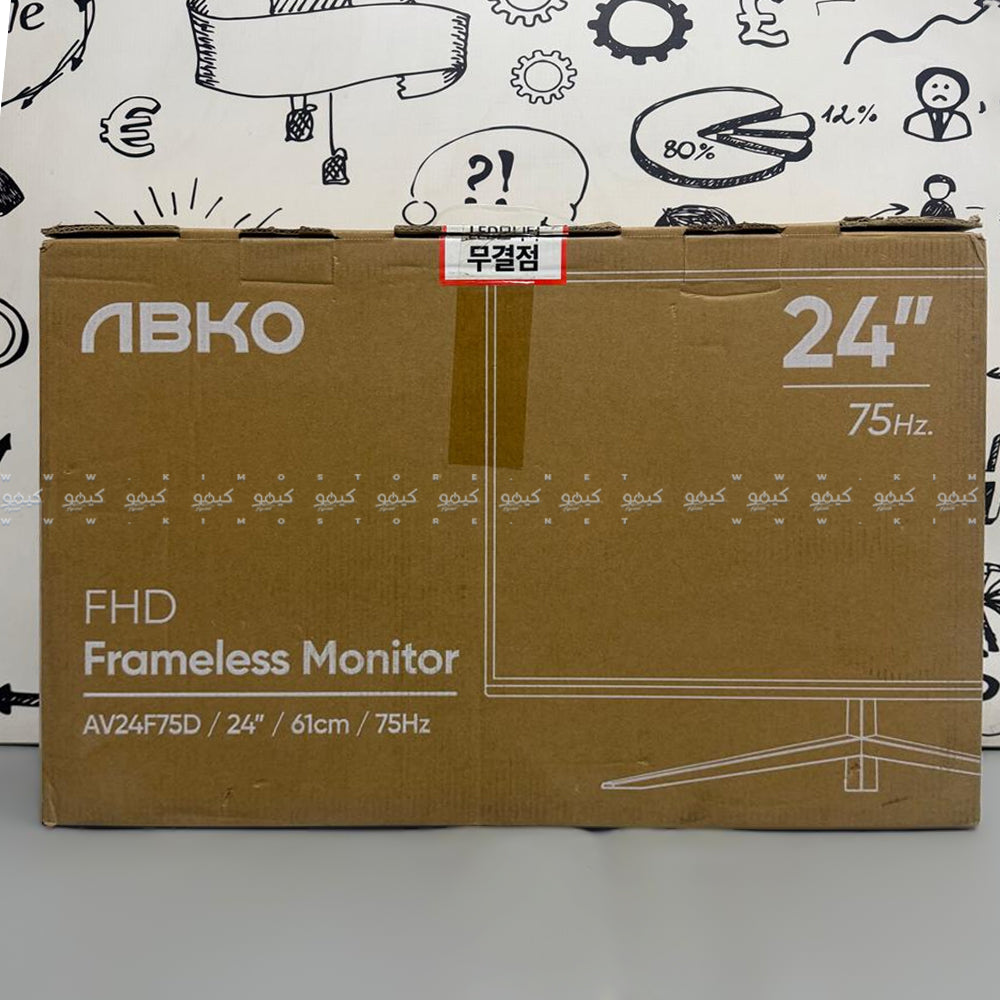 شاشة أبكو AV24F75D مسطحة 24 بوصة IPS FHD بدون إطار 75 هرتز (اوبن بوكس)