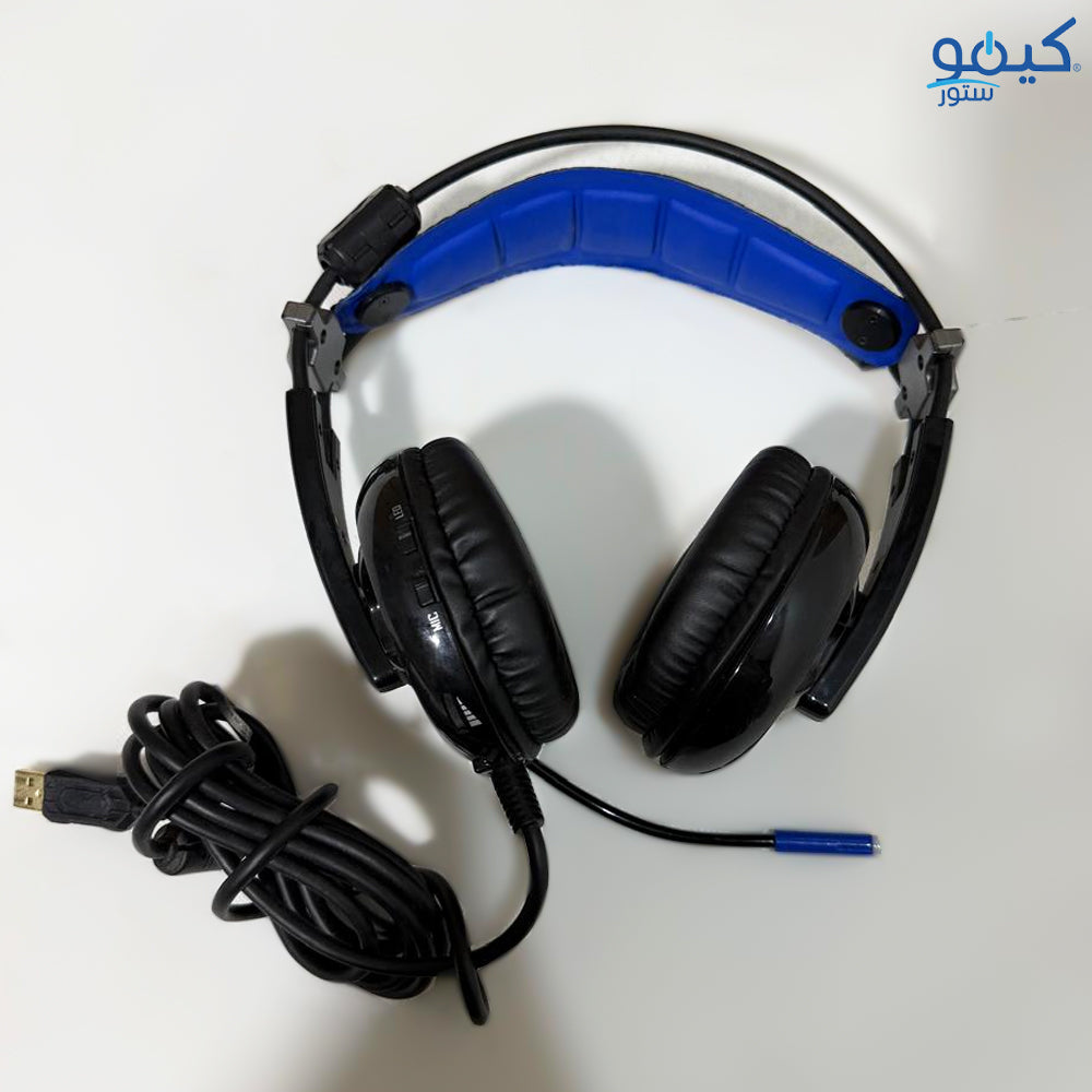 ABKONCORE B581 USB Gaming Headset with 7.1 Surround Sound - Noise-Cancelling Mic On-Ear Controls LED Light (Used)