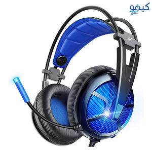 ABKONCORE B581 USB Gaming Headset with 7.1 Surround Sound - Noise-Cancelling Mic On-Ear Controls LED Light (Used)
