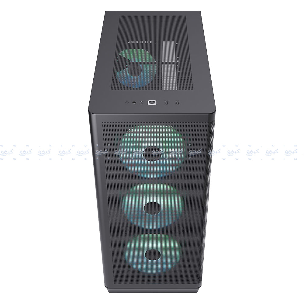 APNX C1-R-BK-V1 ARGB Gaming Mid Tower Case - Black