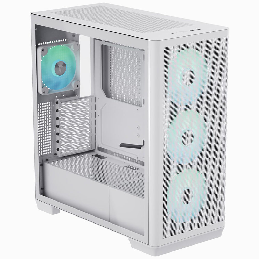 APNX C1-R-WT-V1 ARGB Gaming Mid Tower Case - White