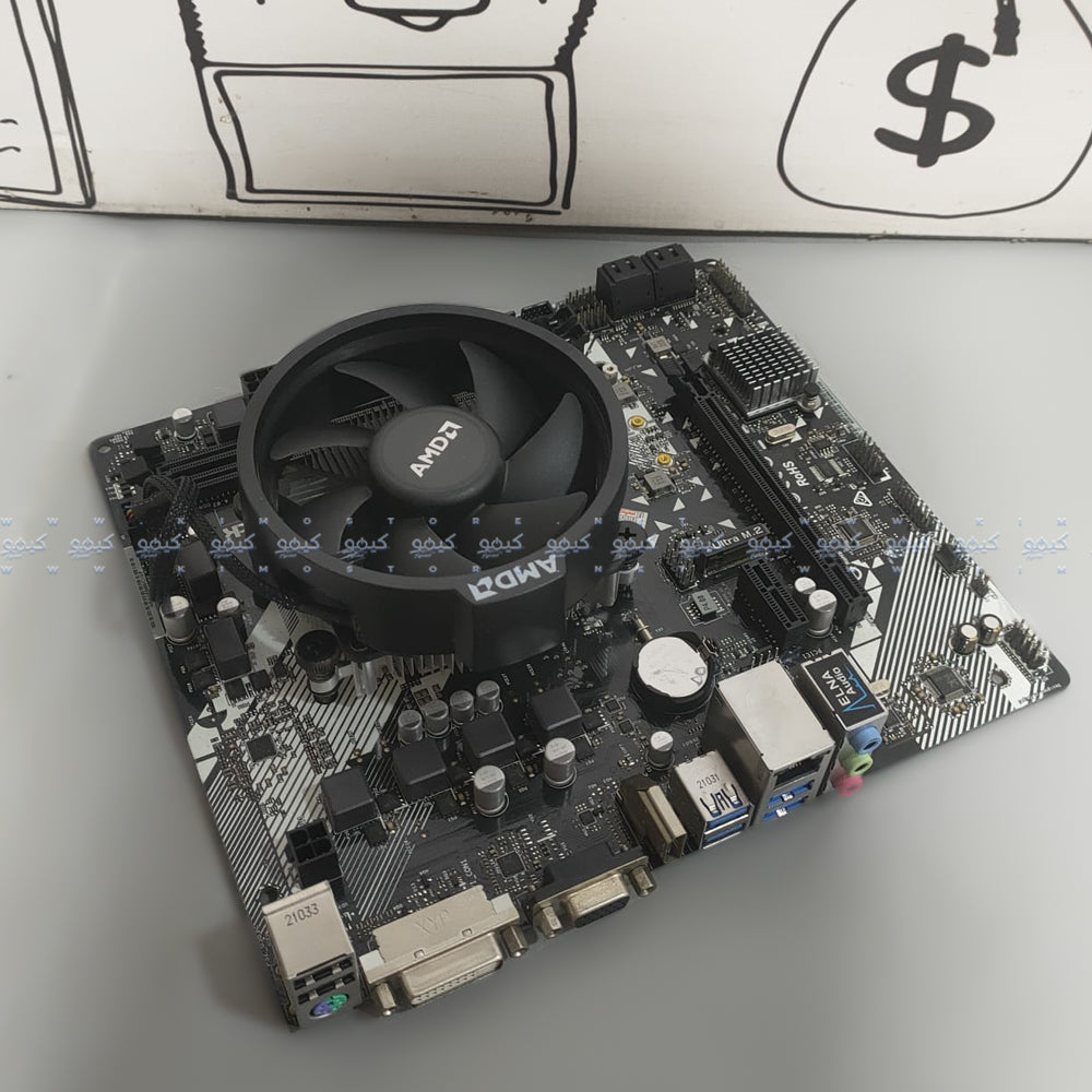 مازر بورد إى إس روك إى إم دى رايزن A320M-HDV سوكيت معالج AM4 + بروسيسور إى إم دى رايزن 5 3600 (استعمال خارج)