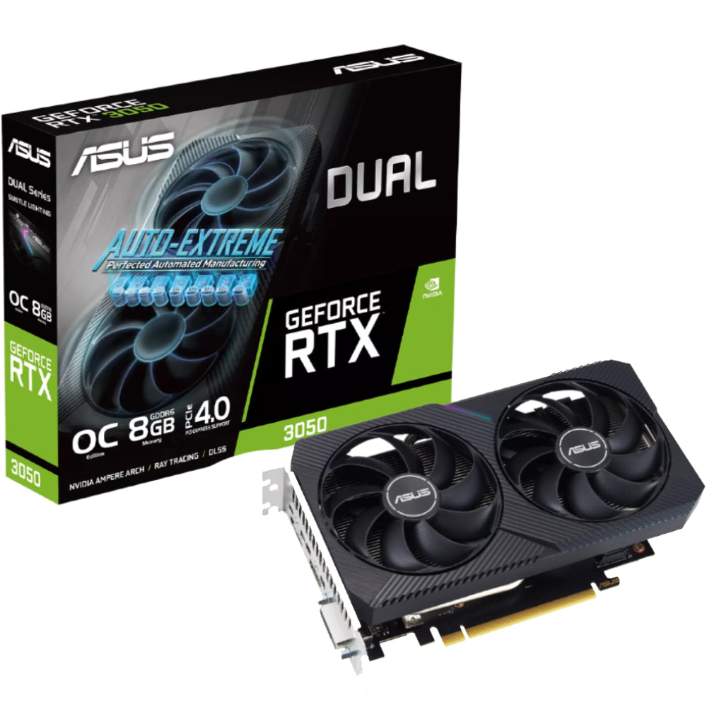 ASUS Dual GeForce RTX 3050 V2 OC 8GB GDDR6 Graphics Card