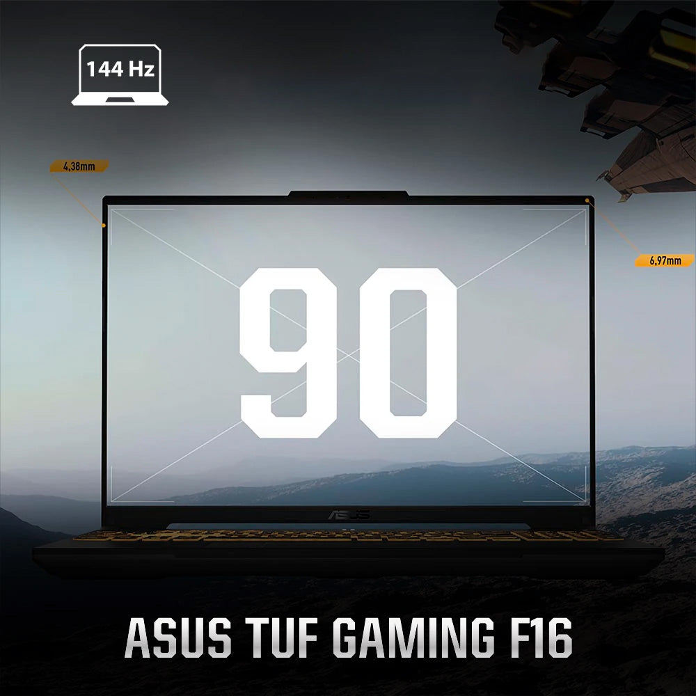 ASUS TUF Gaming F16 FX607VU-RL007W Laptop (Intel Core i7-13620H - 16GB Ram - M.2 NVMe 512GB - Nvidia RTX 4050 6GB - 16.0 Inch WUXGA IPS - Win11) - Mecha Gray