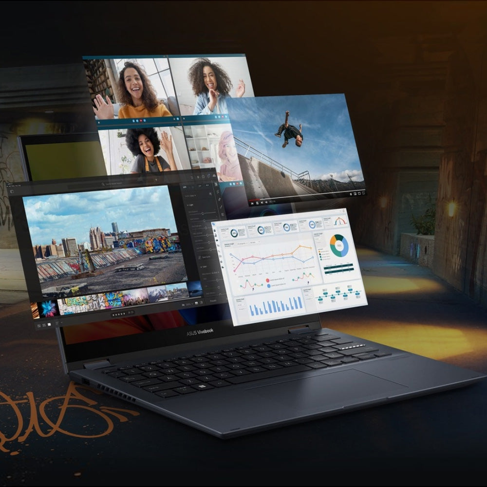 ASUS Vivobook S 14 Flip TN3402YA-LZ007W Laptop (AMD Ryzen 7- 7730U - 8GB Ram - M.2 NVMe 512GB - AMD Radeon Graphics - 14.0 Inch WUXGA IPS 60Hz - Win11) - Silver