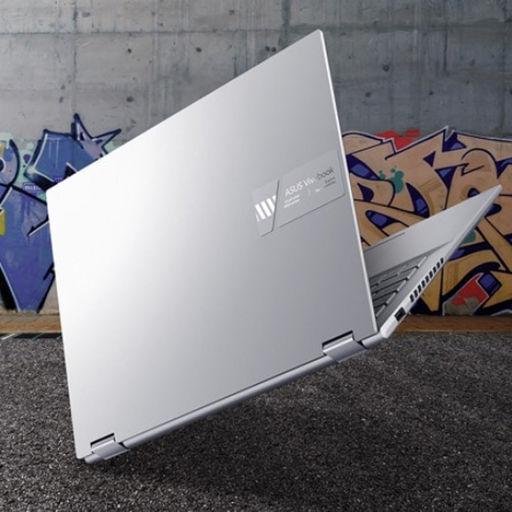 ASUS Vivobook S 14 Flip TN3402YA-LZ007W Laptop (AMD Ryzen 7- 7730U - 8GB Ram - M.2 NVMe 512GB - AMD Radeon Graphics - 14.0 Inch WUXGA IPS 60Hz - Win11) - Silver