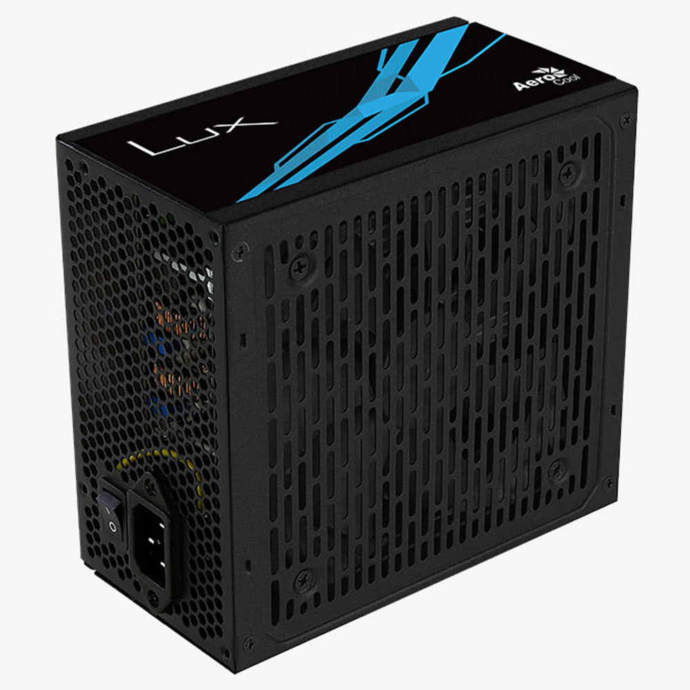 AeroCool B312F Flow ARGB Gaming Mini Tower Case + Lux 80 Plus Bronze Power Supply 550W - Black