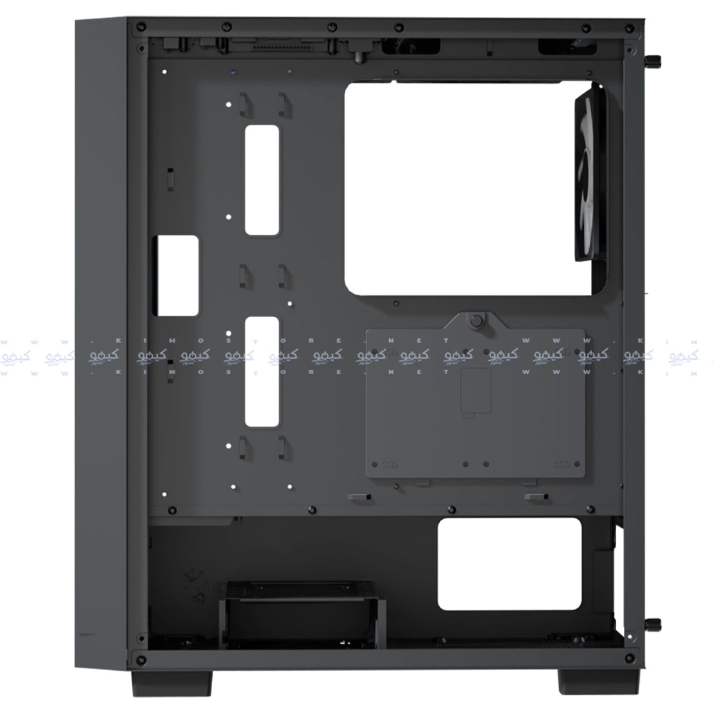 AeroCool B509A Flow ARGB Gaming Mid Tower Case + Lux 80 Plus Bronze Power Supply 650W - Black