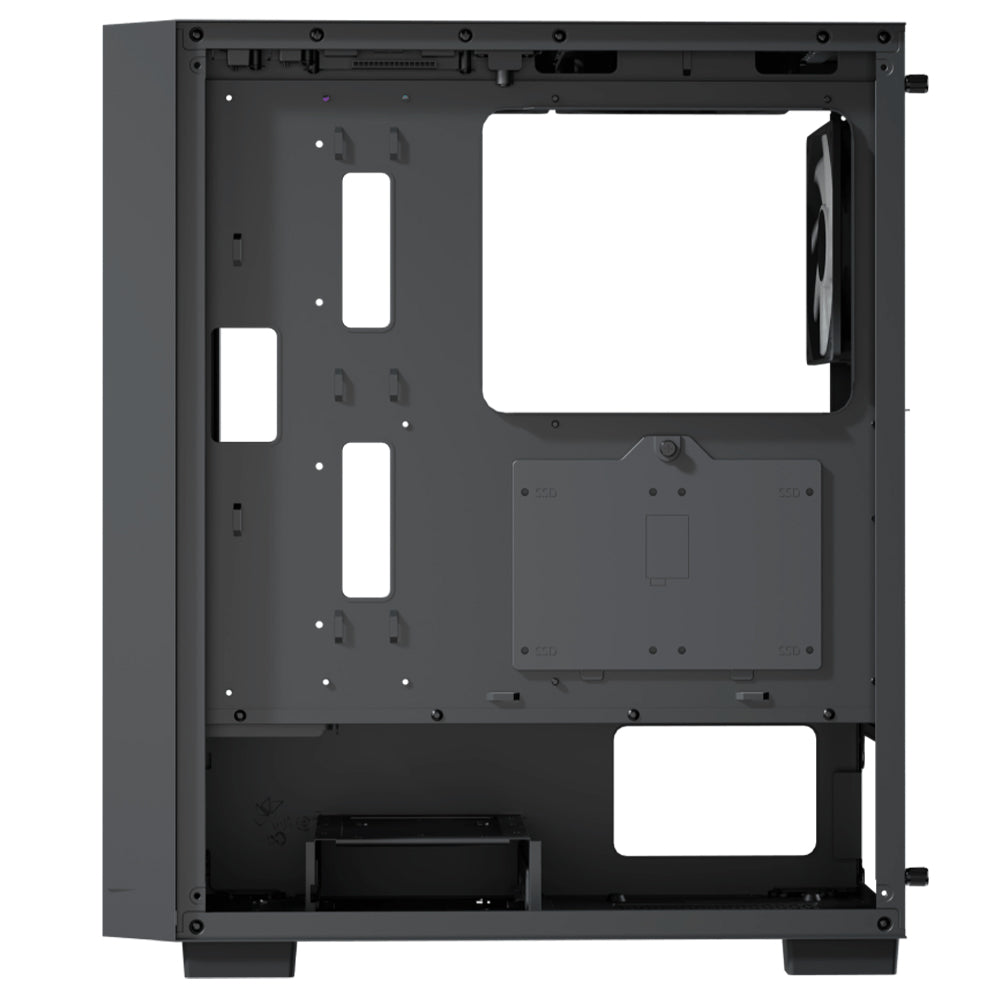 AeroCool B509A Flow ARGB Gaming Mid Tower Case + Lux 80 Plus Bronze Power Supply 650W - Black