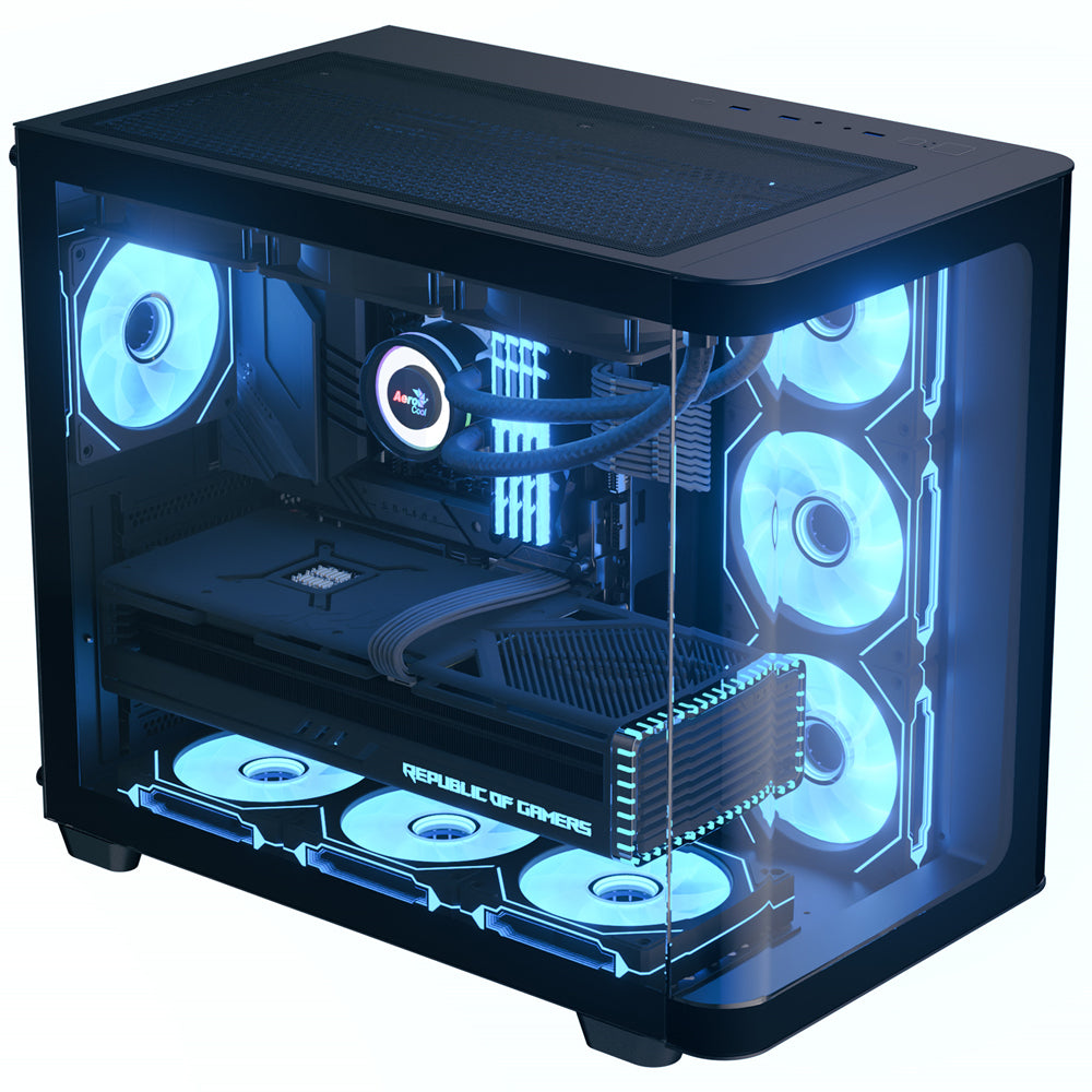 AeroCool P500C ARGB Gaming Mid Tower Case + Aero 80 Plus Bronze Power Supply