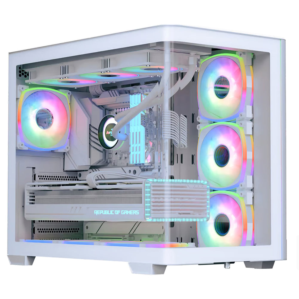 AeroCool P500C Evo ARGB Gaming Mid Tower Case - White