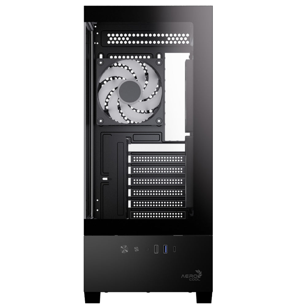 AeroCool P500D ARGB Gaming Mid Tower Case + Lux 80 Plus Bronze Power Supply 650W - Black