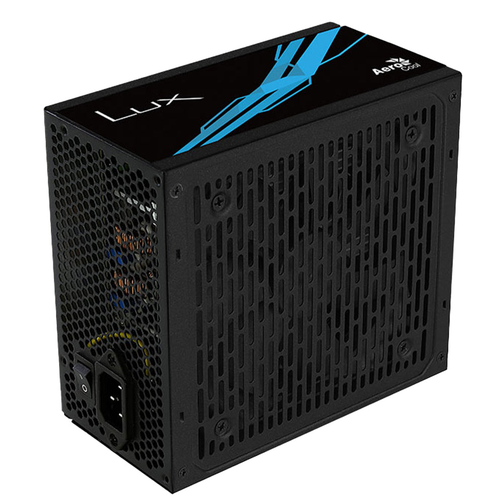 AeroCool P500D ARGB Gaming Mid Tower Case + Lux 80 Plus Bronze Power Supply 650W - Black