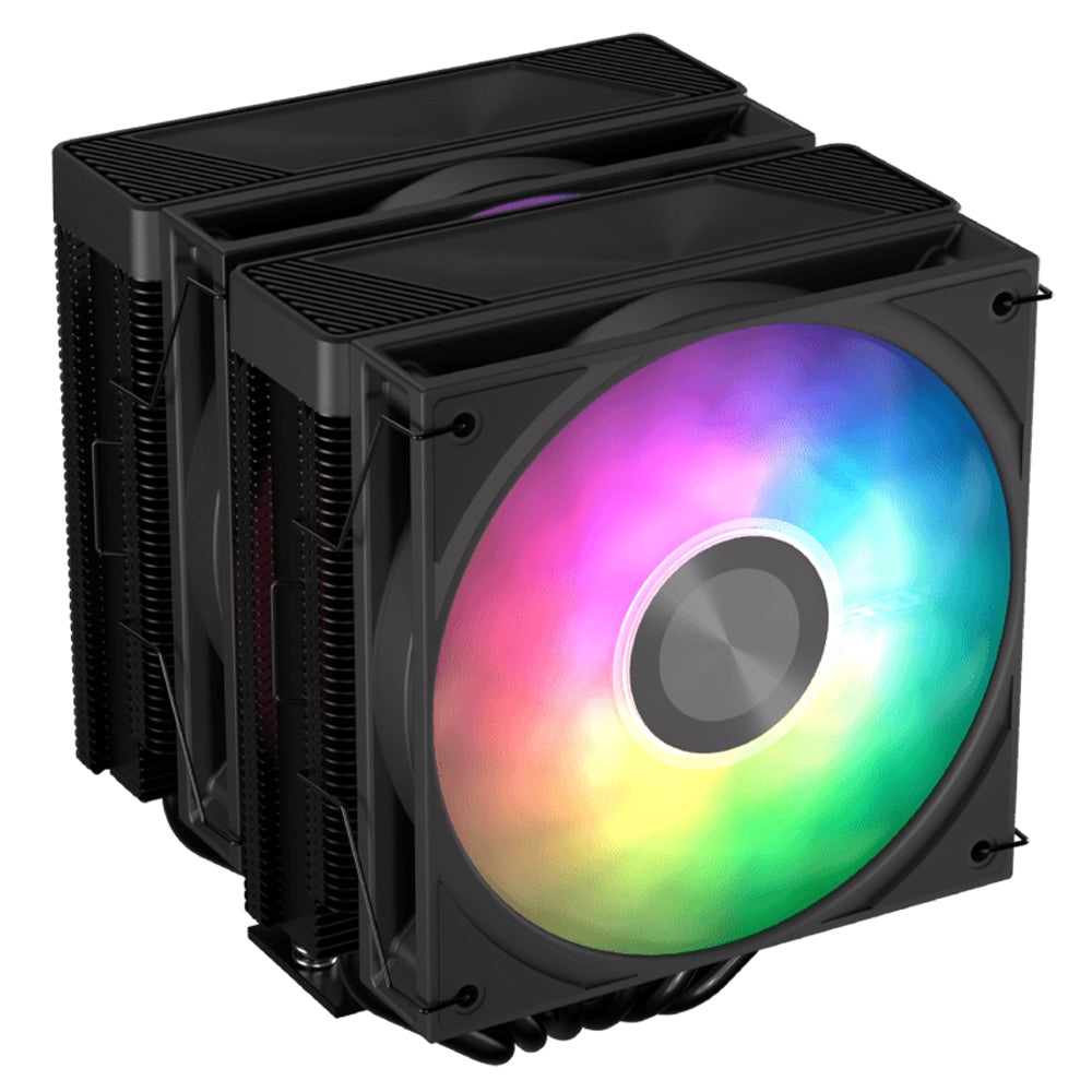 نظام تبريد هوائي للبروسيسور ايروكول  Icicle AL60C Dual Tower ARGB - أسود