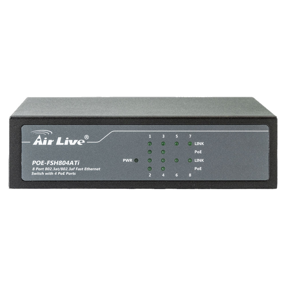 AirLive POE-FSH804ATi Unmanaged Desktop PoE Switch 8 Port 10/100Mbps With 4 Port PoE+