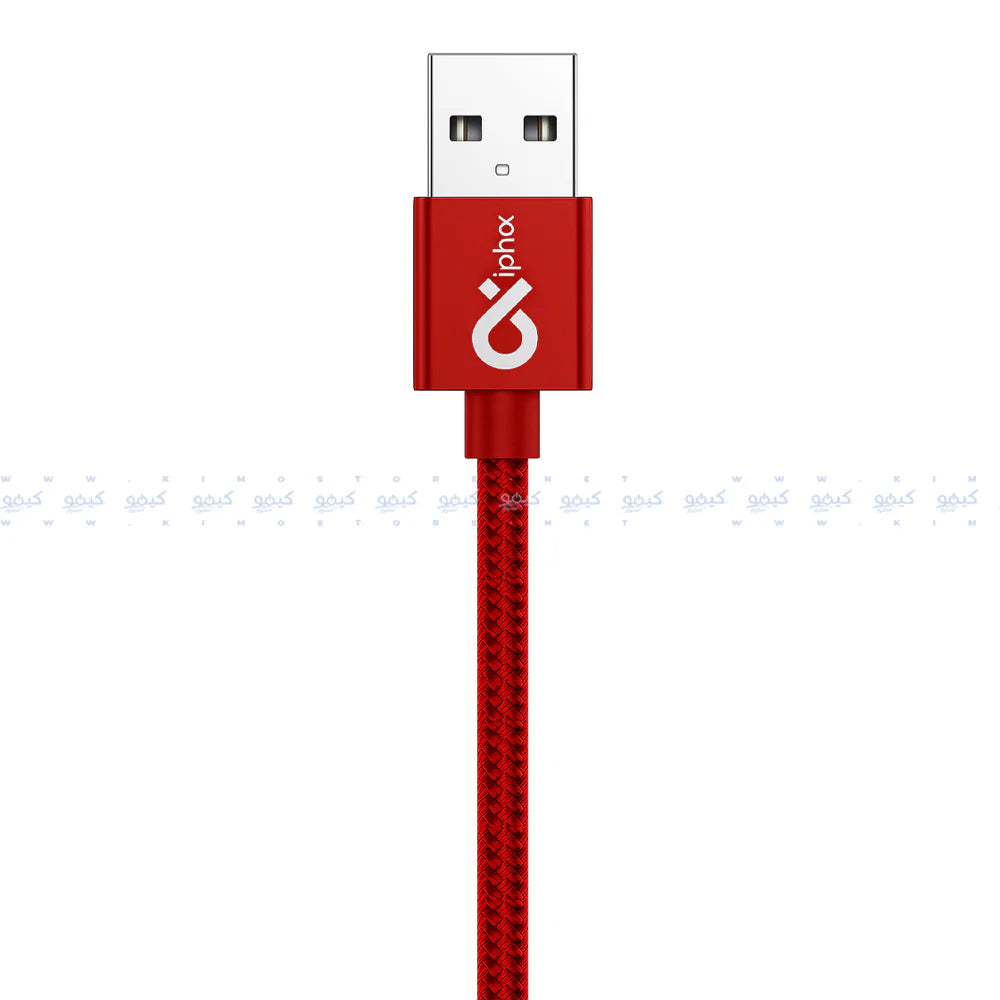 كابل شاحن موبايل الفا يو اس بي إلى ميكرو  بقوة 3 أمبير شحن سريع 1 متر AC3 - أحمر