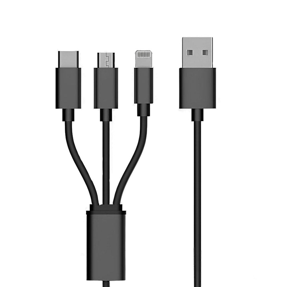 Alpha B3 USB To (Type-C + Micro + Lightning) 3in1 Cable 3.0A Fast Charging 1m