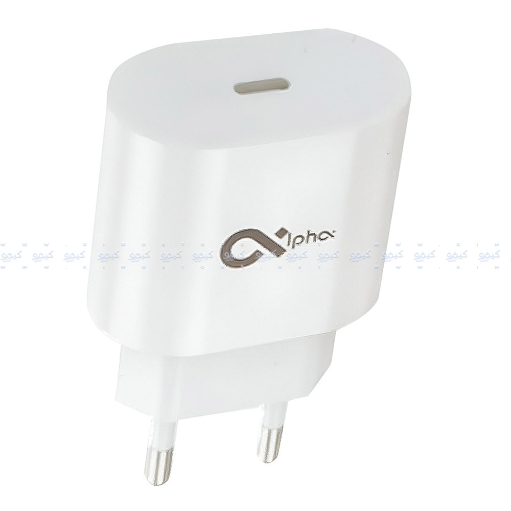 Alpha P20 Wall Charger Type-C + Type-C Cable 20W Fast Charging - White