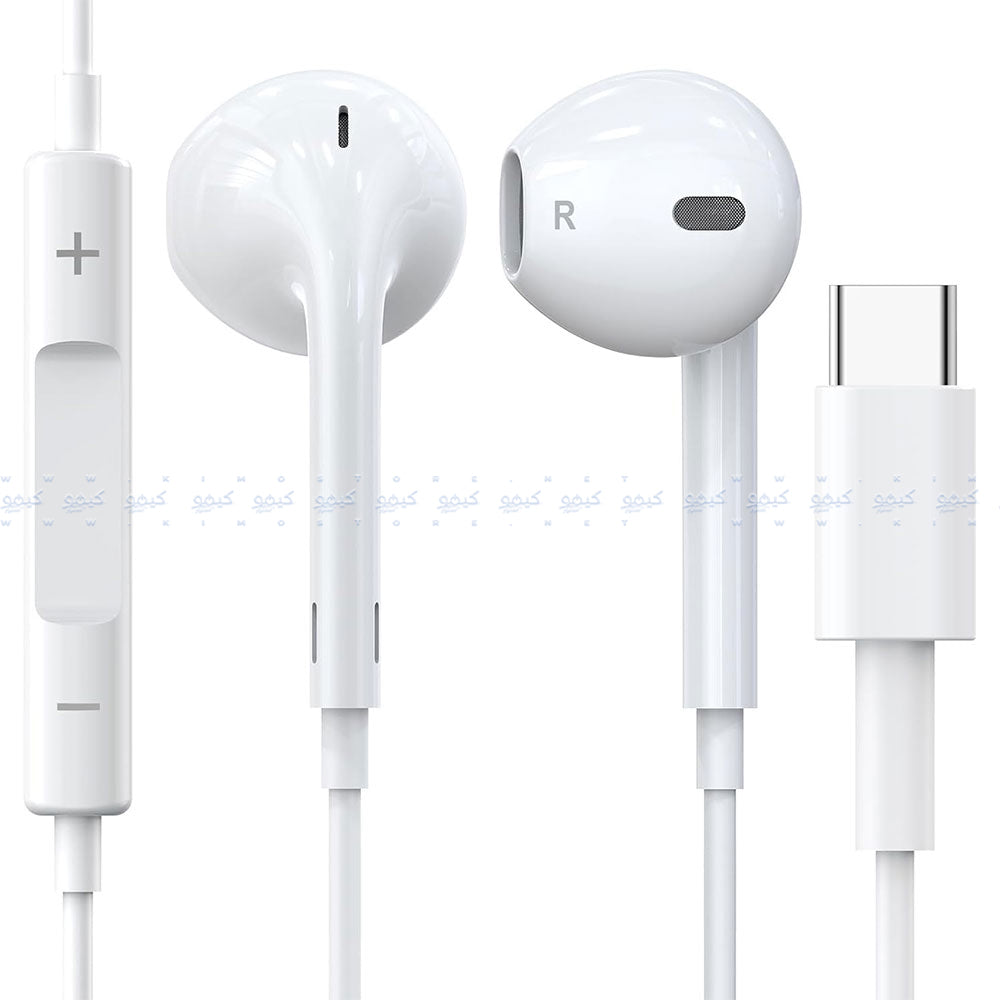 سماعة أذن سلكية ألفا بمنفذ تايب سي X13 - ابيض