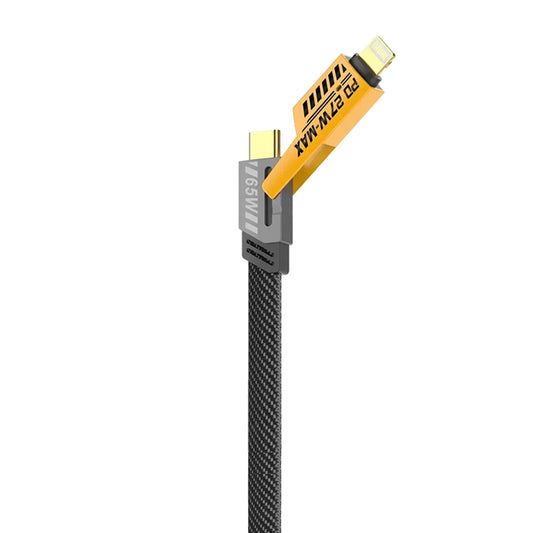 Amaya ACD-X31 USB + Type-C To Type-C + Lightning 4in1 Cable 65W Fast Charging 1.2m - Black