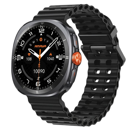 Amaya ASW-10 Smart Watch Black Case With Black Silicone Strap