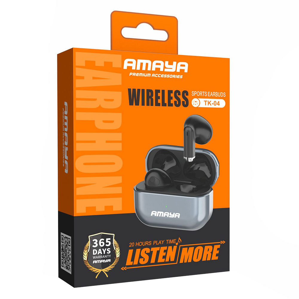 ايربادز أمايا Wireless Sports TK04 - اسود