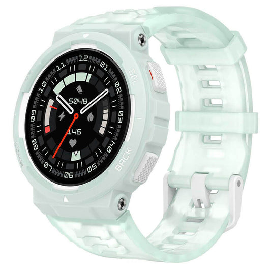 Amazfit Active Edge Smart Watch (46mm - GPS) Plastic Case With Mint Green TPU strap