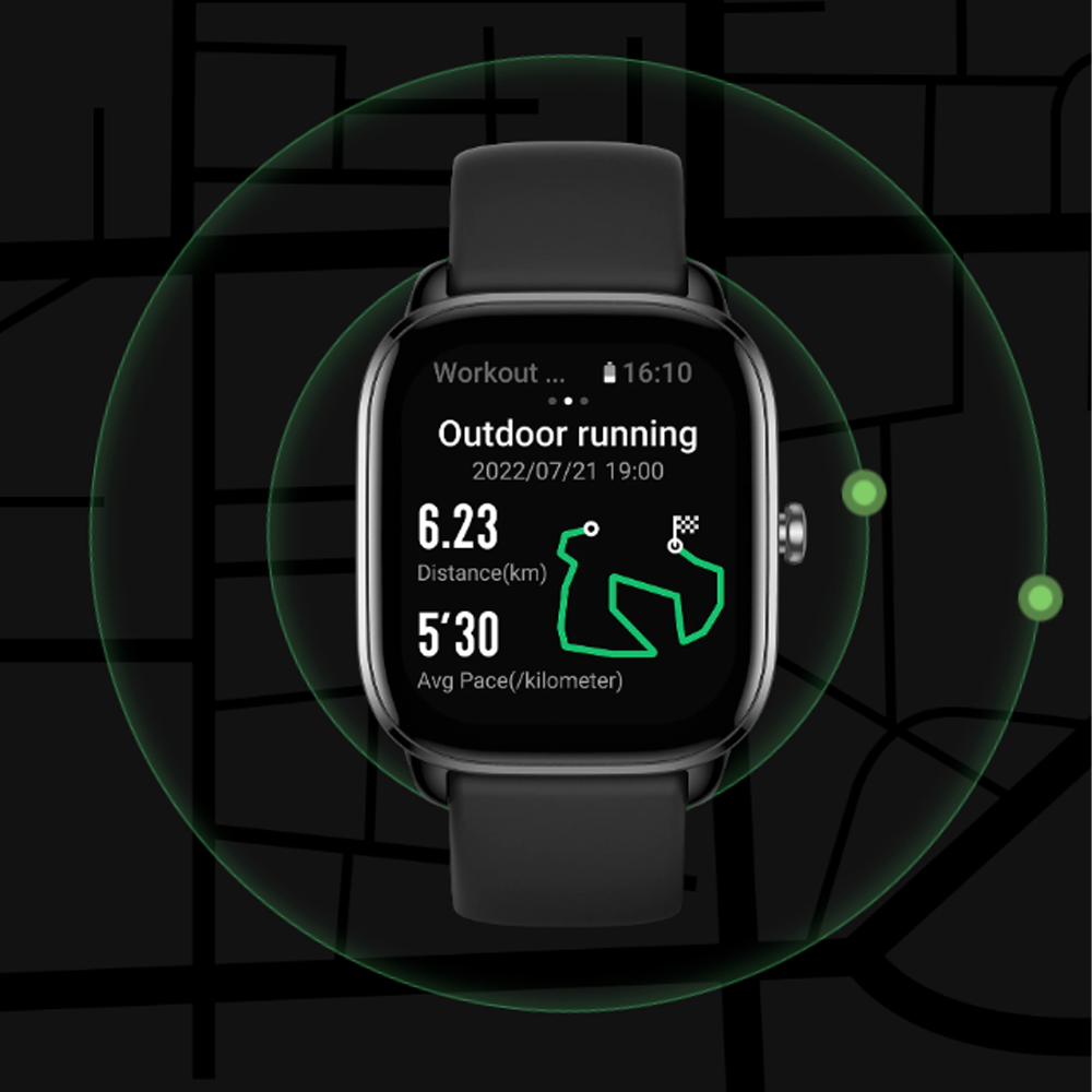 Amazfit GTS 4 Mini Smart Watch (42mm) Midnight Black Aluminum Case With Midnight Black Silicone Strap