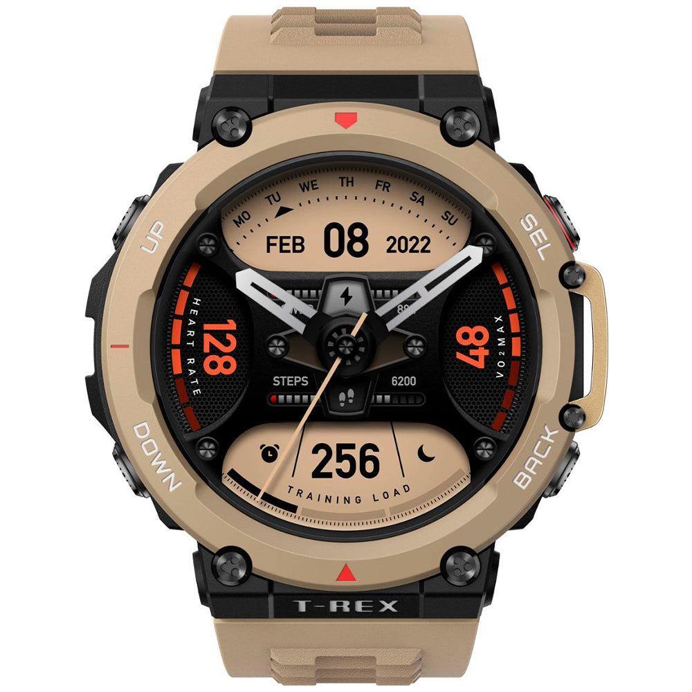 Amazfit T-Rex 2 Smart Watch (47mm - GPS) Desert Khaki Silicone Strap