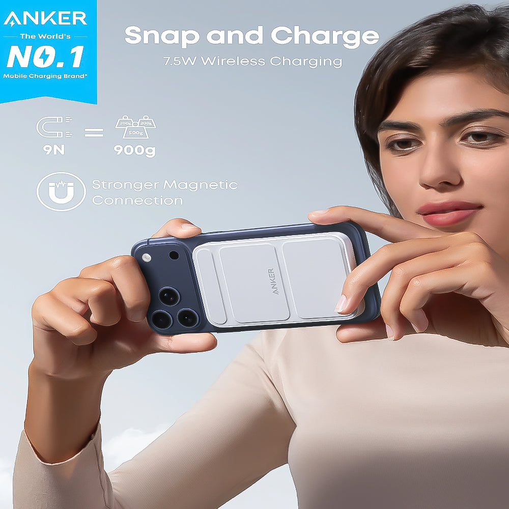 باور بانك انكر MagGo لاسلكي مغناطيسي بمنفذ تايب سي 12 وات 5000 مللي أمبير شحن سريع 622 A1614H23