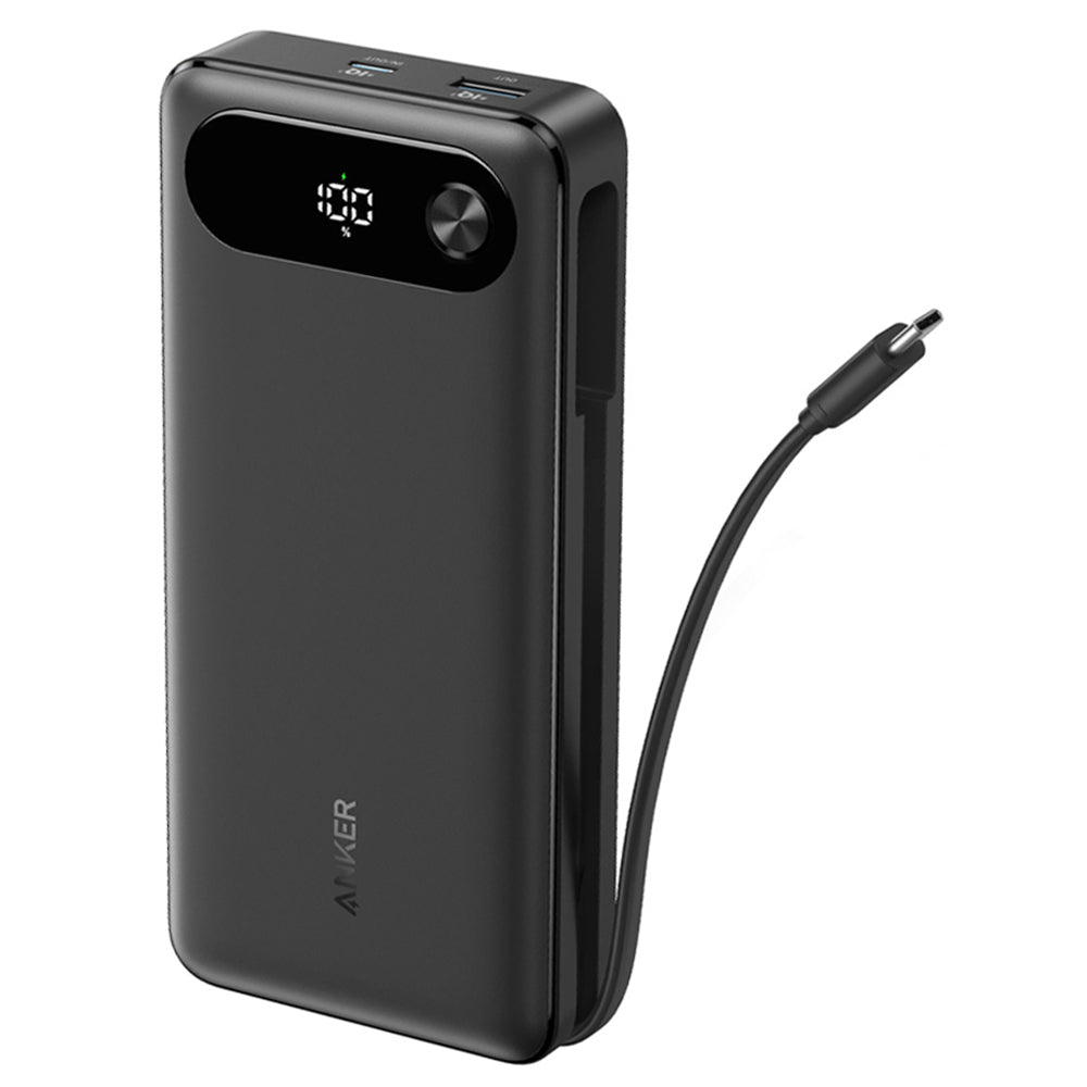 Anker A1383H11 Power Bank USB + Type-C 87W Fast Charging 20000mAh Built-In Type-C Cable - Black