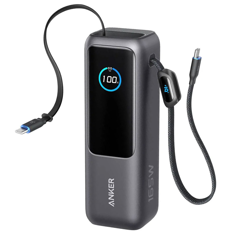 Anker A1695H11 Power Bank USB + Type-C 165W Fast Charging 25000mAh Built-In Dual Type-C Cable - Black